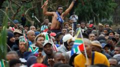 Heavy security in South Africa as anti-migrant protesters take to the streets