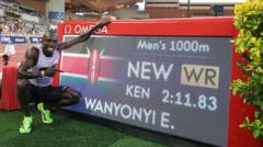 Wanyonyi breaks 1,000m world record on debut in Monaco