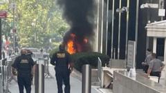 ‘Anti-ICE’ Army veteran set fire outside Manhattan federal building, say officials
