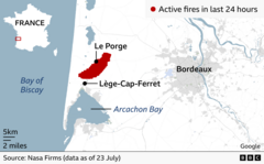 France evacuates 20,000 as wildfires spread in south-west