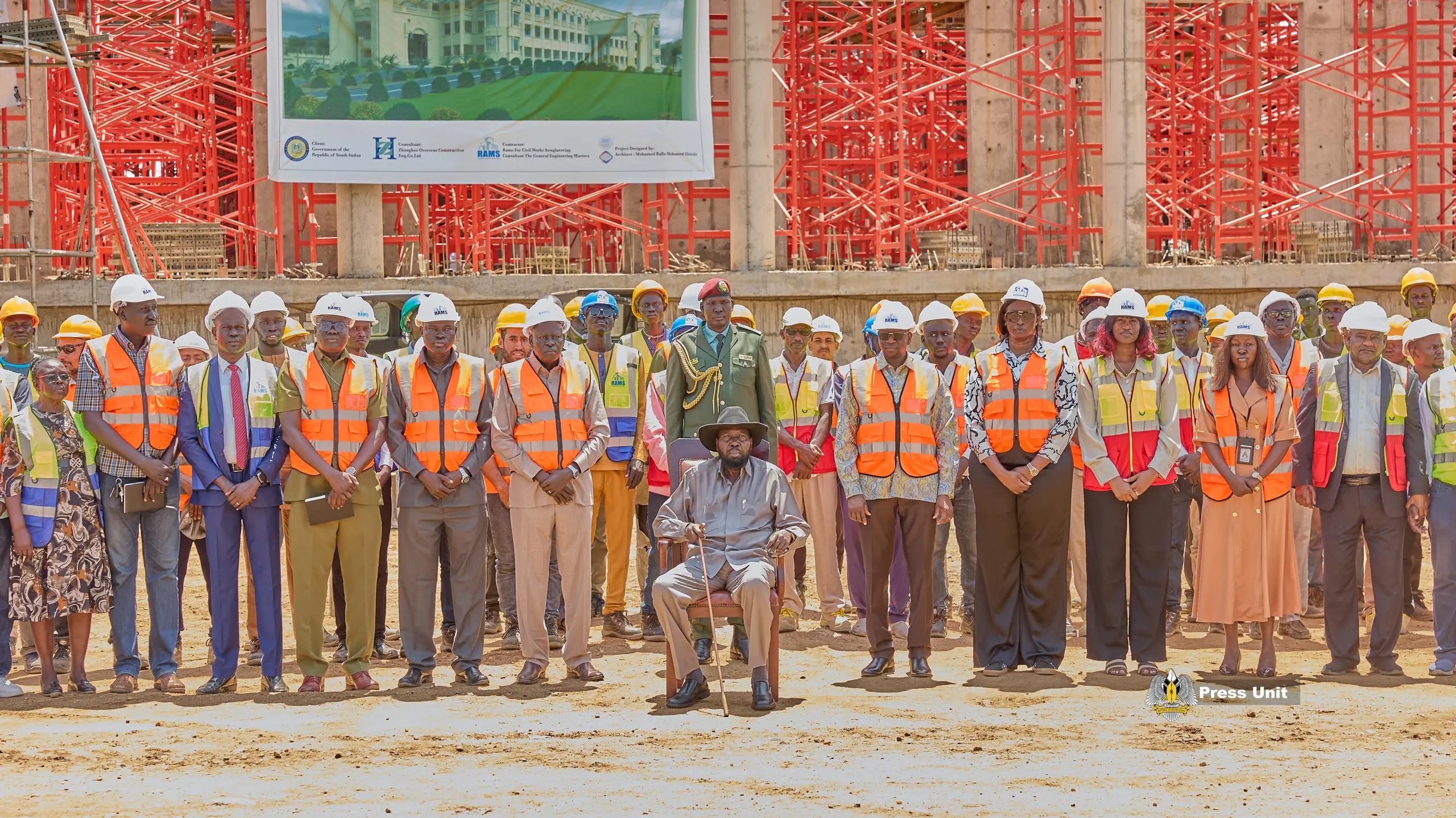 President Kiir Tours J1 Constitution Site, Reviews Progress of the Resumed Project