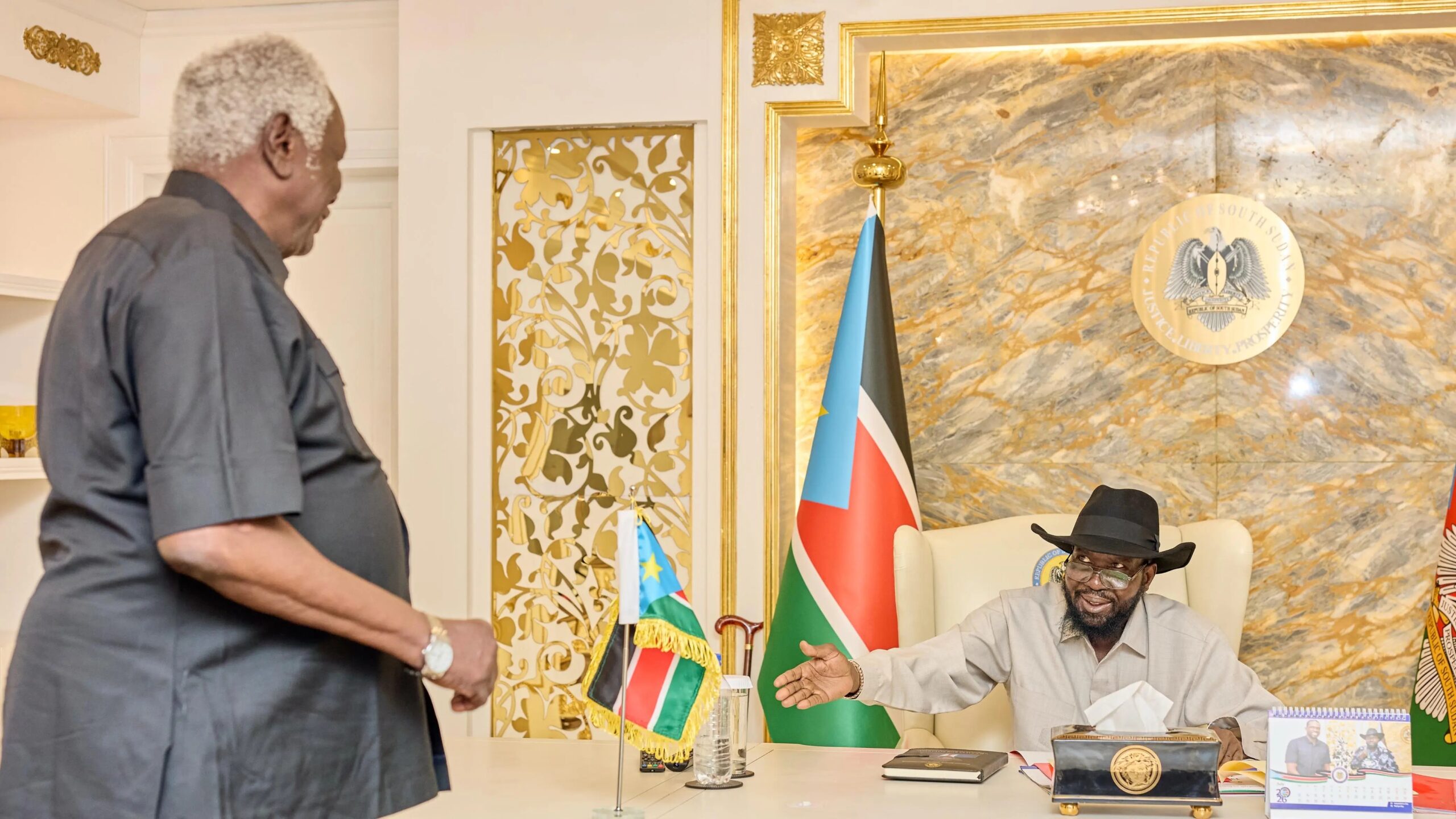 President Kiir Receives Elections Briefing from NEC Chairperson Abednego Akok