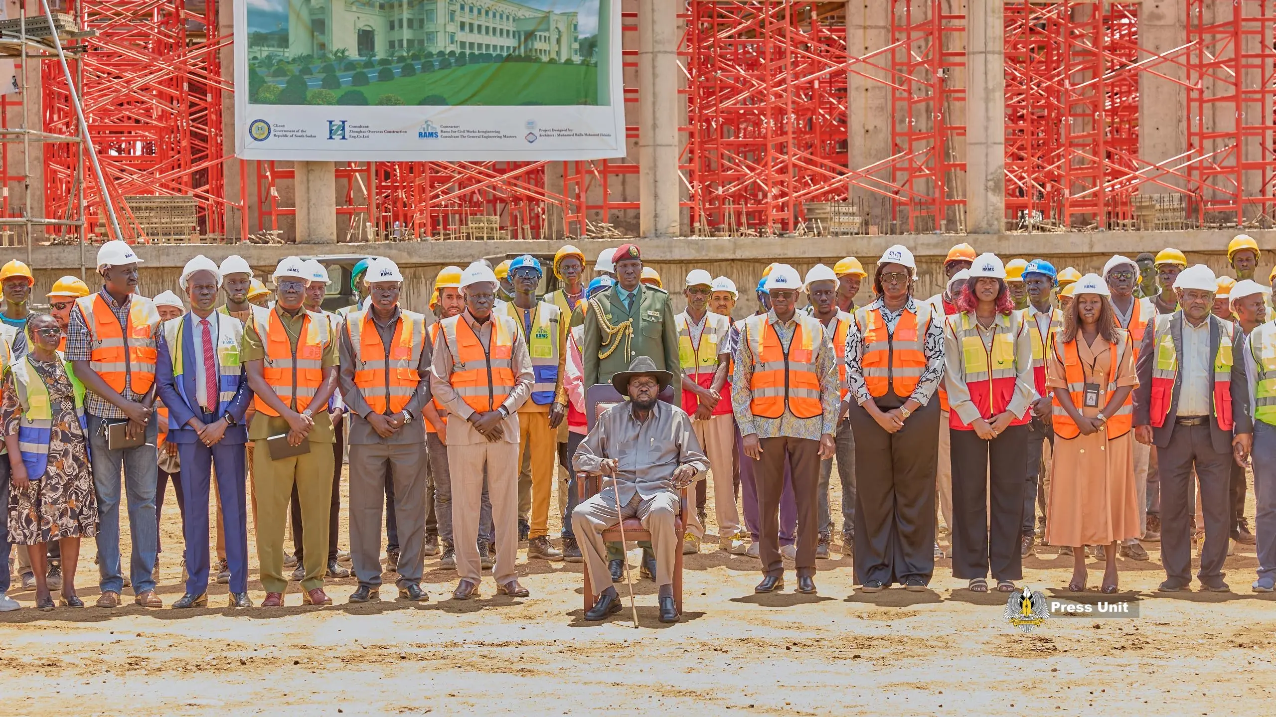 President Kiir Tours J1 Constitution Site, Reviews Progress of the Resumed Project