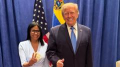Trump meets US-backed Venezuelan president for first time since Maduro seized